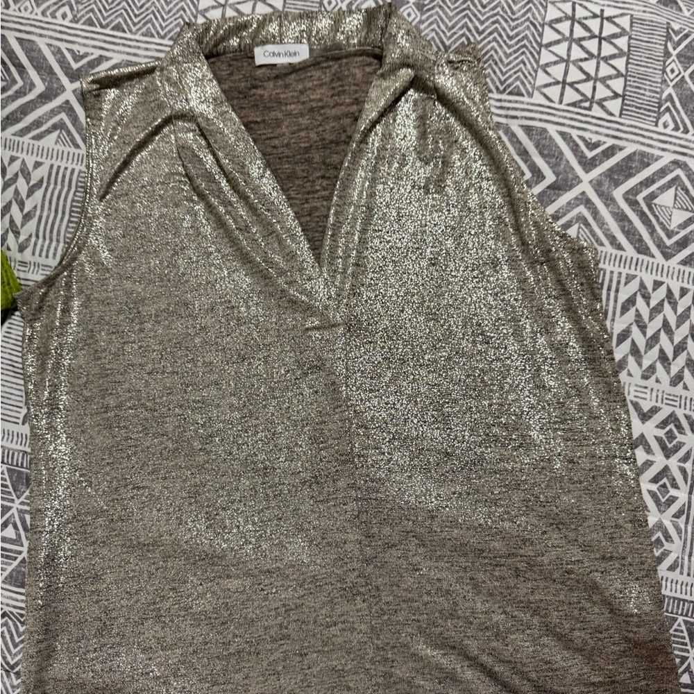 Calvin Klein Silver Shimmer Top